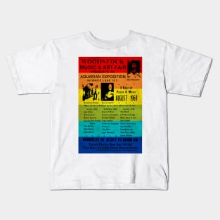 Woodstock 1969 Rainbow Poster Kids T-Shirt